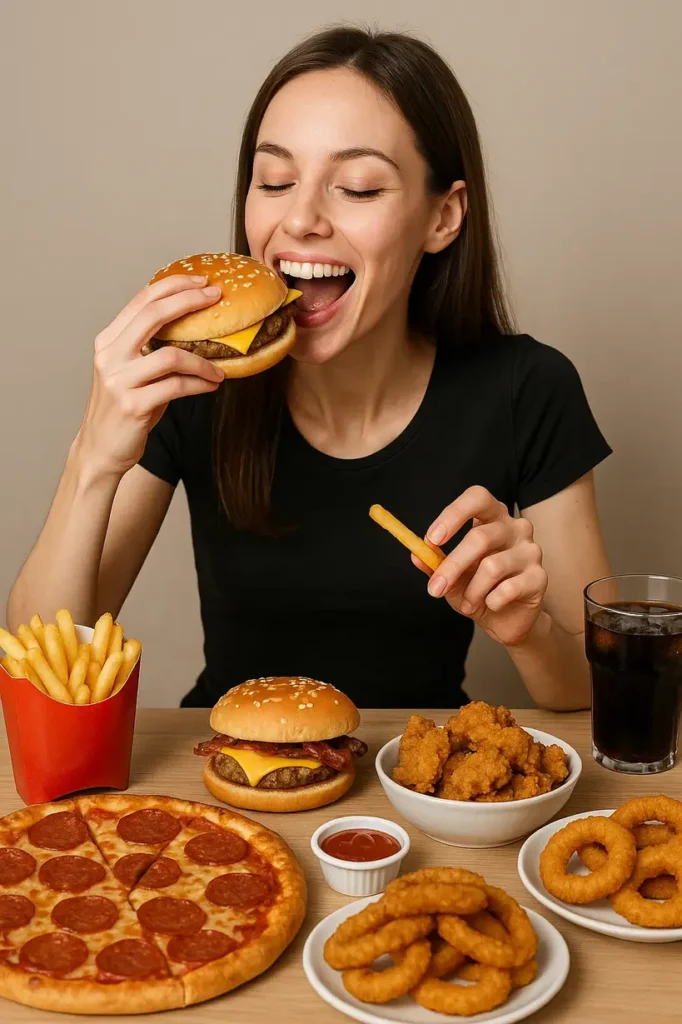 women eating fast food - healthy fast food